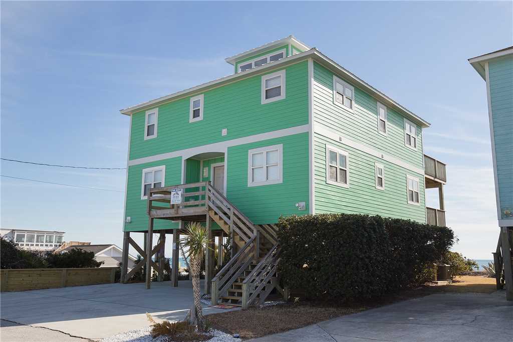 This large oceanfront home has ample parking and is located a short distance from restaurants and shopping in Atlantic Beach.