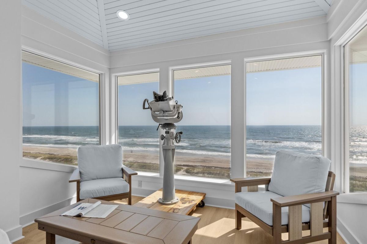 room with a view overlooking the beach