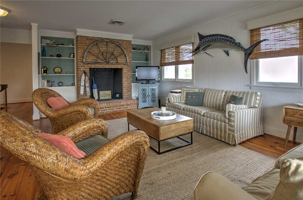 living room with classy beach decor