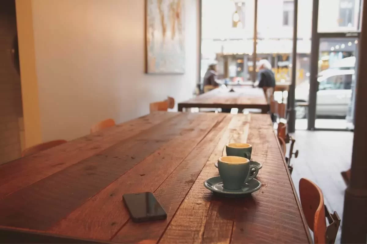 Coffee on the table at one of the best coffee shops in Atlantic Beach